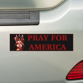 Baphomet bidt voor Amerika Bumpersticker