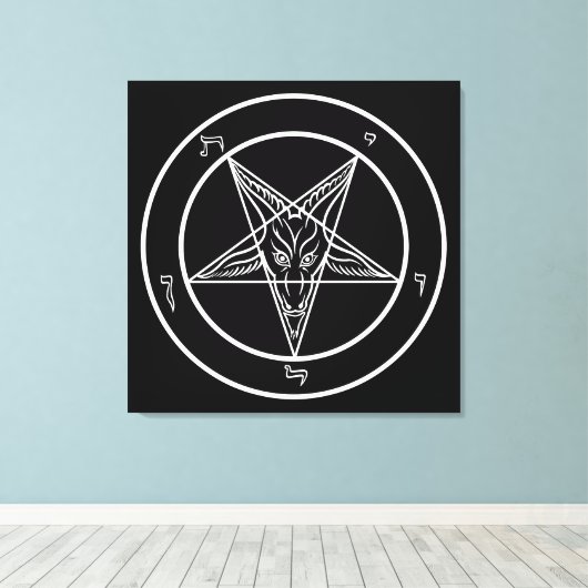 Baphomet BIG 32"x32" Art sur toile étirée (Insitu (Plancher de Bois))