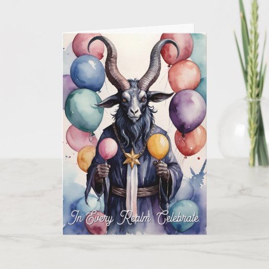 Baphomet Birthday Balloons & Gifts Gothic Kaart (Voorkant)