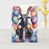 Baphomet Birthday Balloons & Gifts Gothic Kaart (Gele Bloem)