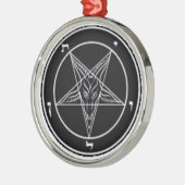 Baphomet Black en White Premium Round Ornament (Links)