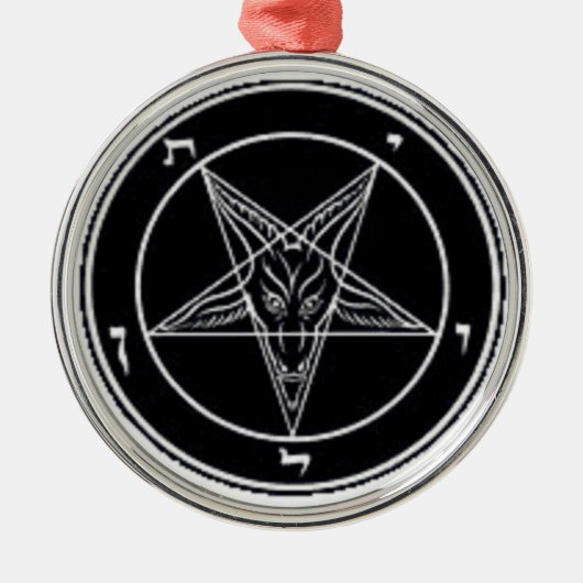 Baphomet Black en White Premium Round Ornament (Voorkant)