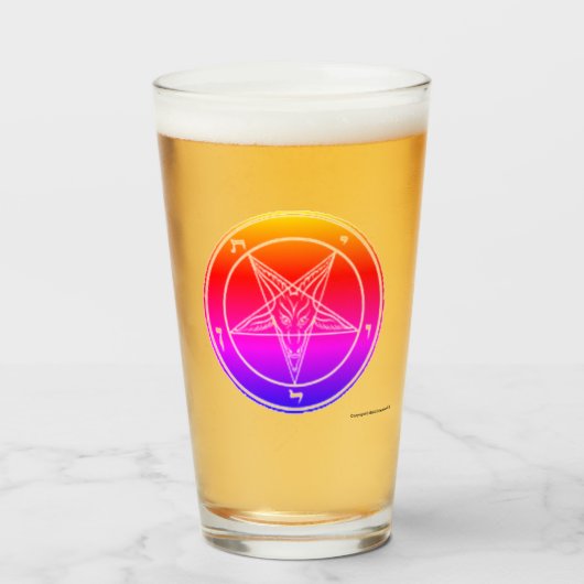 Baphomet Burnt Oranje Glas (Voorkant gevuld)