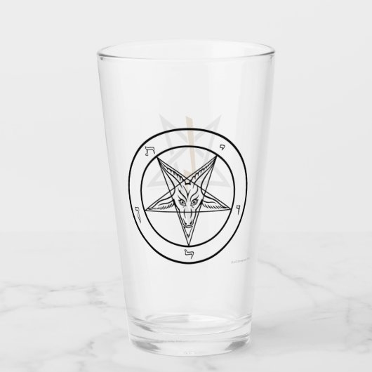 Baphomet en Anton LaVey Sigil Glass Glas (Voorkant)