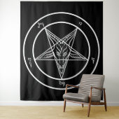 Baphomet ÉNORME Tapisserie 88" x 104" (En situation)