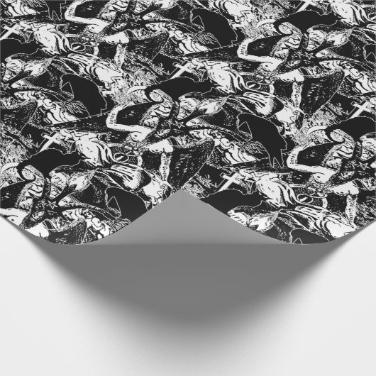 Baphomet Gothic Ravens and Cats Cadeaupapier (Hoek)