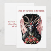 Baphomet Gothic Valentine's Day Guitar Chaos Feestdagenkaart (Voorkant / Achterkant)