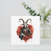 Baphomet Gothic Valentine's Day Love Feestdagenkaart (Staand voorkant)