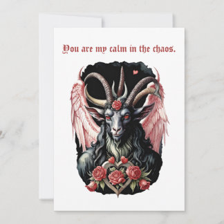 Baphomet Gotische Valentijnsdag Gitaar Chaos Feestdagenkaart