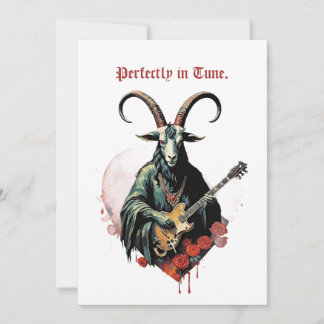 Baphomet Gotische Valentijnsdag Gitaarstemming Feestdagenkaart