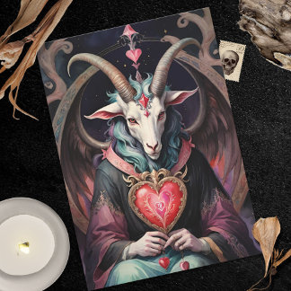 Baphomet Gotische Valentijnsdag Ieder Bereik Feestdagenkaart