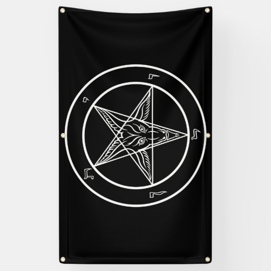 Baphomet grand 3' bannière d'Extérieur-Qualité de (Vertical)