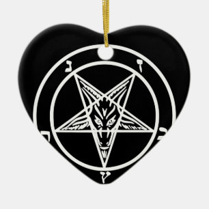 Baphomet Inverted Pentagram Goat Satanic Logo Keramisch Ornament