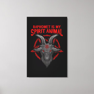 Baphomet is mijn gedistilleerde diertje bij satani canvas afdruk