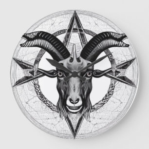 Baphomet Monochrome geitenkast Grote Klok