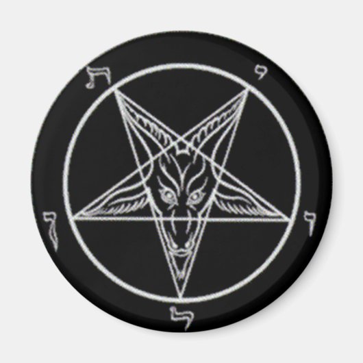 Baphomet noir gros aimant (Devant)