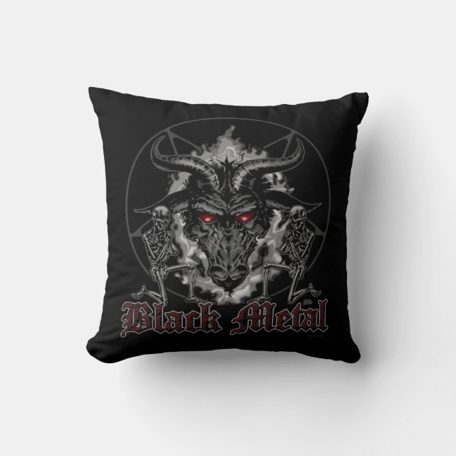 Baphomet Pentagram Black Metal Kussen (Voorkant)