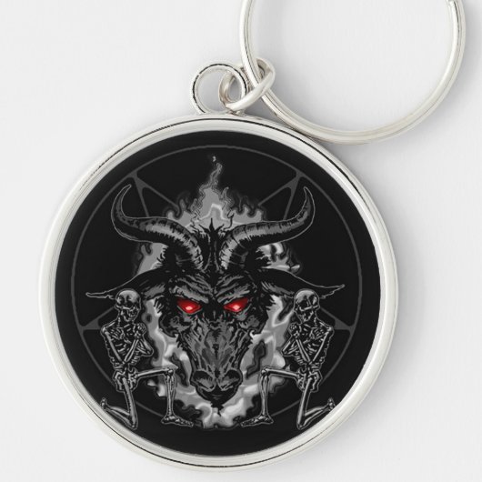 Baphomet Pentagram Black Metal Sleutelhanger (Voorkant)