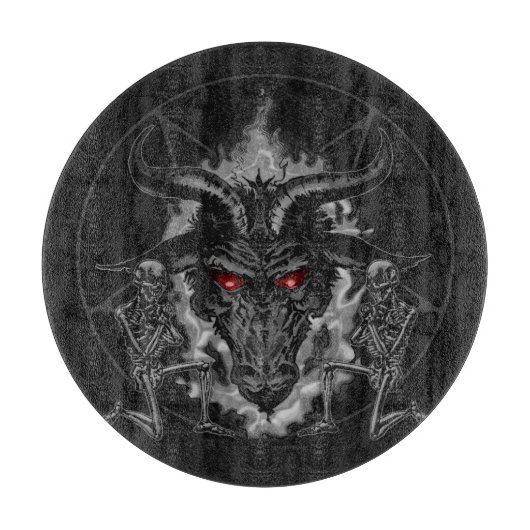 Baphomet Pentagram Black Metal Snijplank (Voorkant)