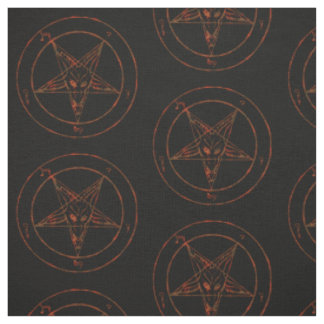Baphomet Pentagram Gothic Pattern Fabric Stof