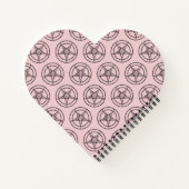 Baphomet Pentagram Roze Heart Shaped Notitieboek (Achterkant)