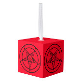 Baphomet Pentagram Satanic Cube Ornament (Achter hoekig)