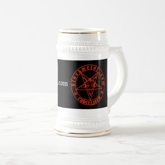Baphomet Red Beer Stein Bierpul (Voorkant rechts)