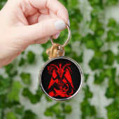 Baphomet Red Silver Sleutelhanger (Hand)