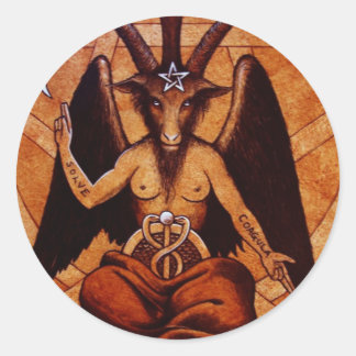 baphomet ronde sticker
