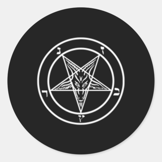 Baphomet Ronde Sticker (Voorkant)