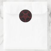 Baphomet Rood Ronde Sticker Set (Tas)