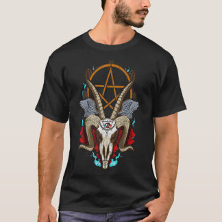 Baphomet Satanic Goat Ram Head Lucifer Eye Hwe T-shirt