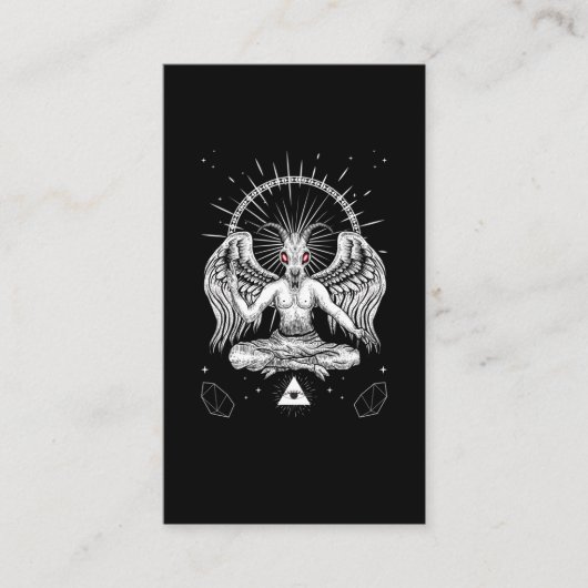 Baphomet Satanic Goat Wings Devil Gothic Visitekaartje (Voorkant)