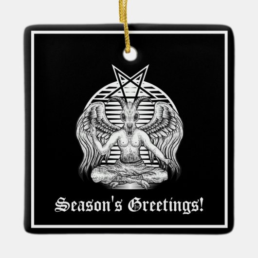 Baphomet Satanic Keramisch Ornament (Voorkant)