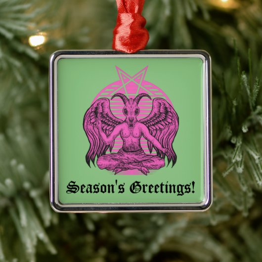 Baphomet Satanic Metalen Ornament (Boom)
