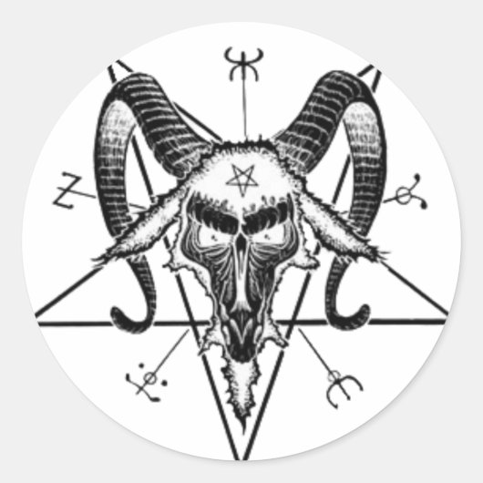 Baphomet-Sticker Ronde Sticker (Voorkant)