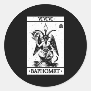 Baphomet Tarot Kaart Satanic Occul Ronde Sticker