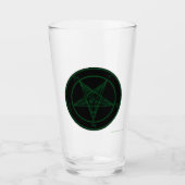 Baphomet zwart en groen glas (Voorkant)