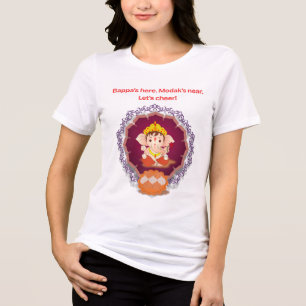 Bappa’s Hier Modak’s Dichtbij Ganesh Chaturthi T-S Tri-Blend Shirt