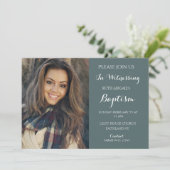 Baptême adulte moderne Invitation photo personnali (Debout devant)