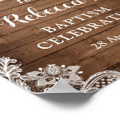 Baptême Affiche de bienvenue Florale Rustique (Coin)