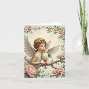Baptême ange invitation carte plat