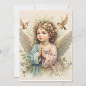 Baptême ange invitation carte plat (Dos)