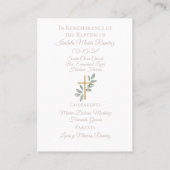 Baptême ange priant carte de souvenir enfant (Dos)