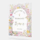 Baptême aquarelle fleurs de prairie (Angle)