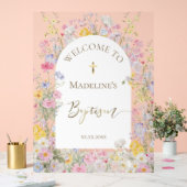 Baptême aquarelle fleurs de prairie (Mariage)