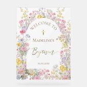 Baptême aquarelle fleurs de prairie (Recto)
