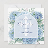 Baptême Arc Hydrangea Invitation (Devant)