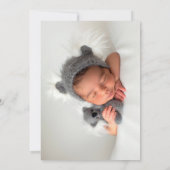 Baptême Baby Girl Invitation Papeterie rose (Dos)