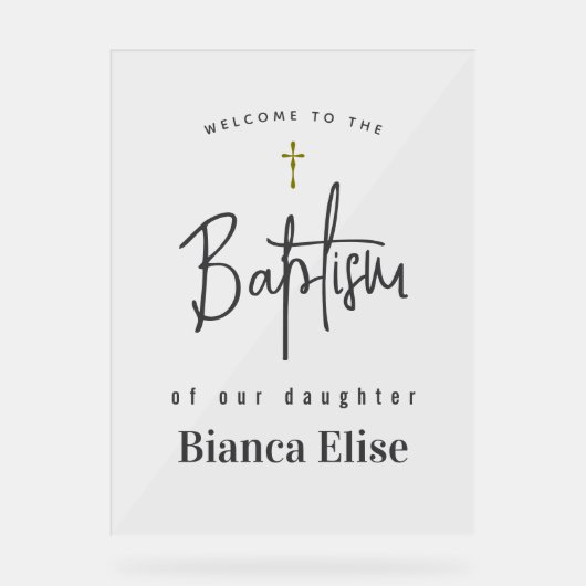 Baptême bébé Affiche de bienvenue acrylique (Recto)